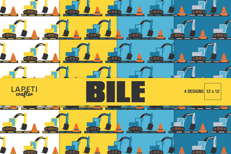 Construction Digital Papers, Kids Truck Patterns 12x12