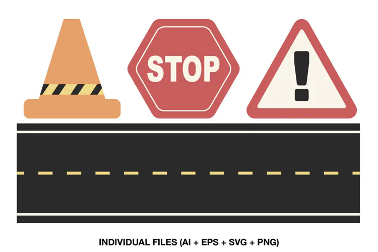 Construction Signs Clipart with Traffic Cone, Road Signs