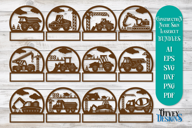 Construction Name Sign Lasercut BUNDLES