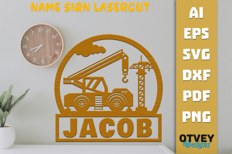 Construction Name Sign Lasercut