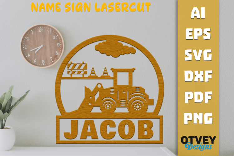 Construction Name Sign Lasercut