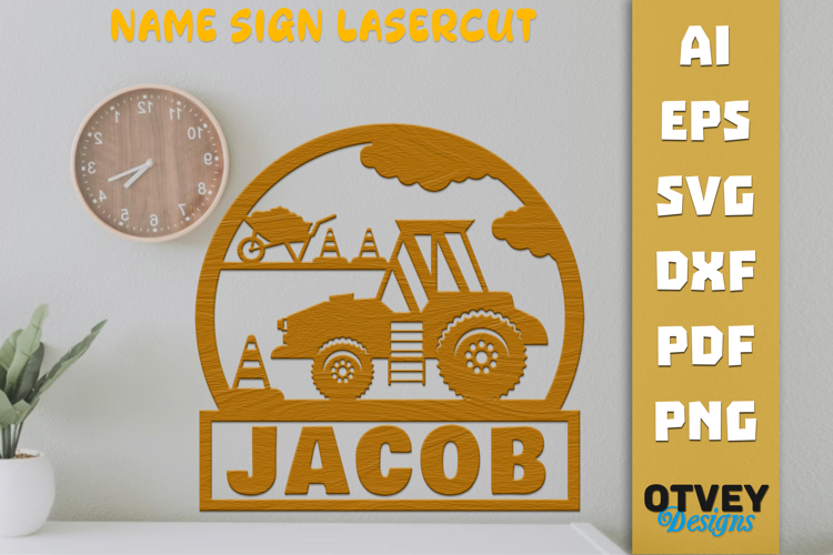 Construction Name Sign Lasercut