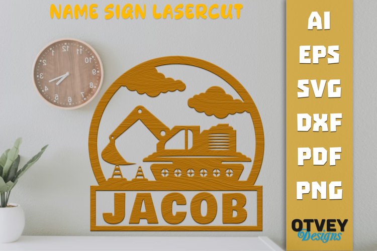 Construction Name Sign Lasercut