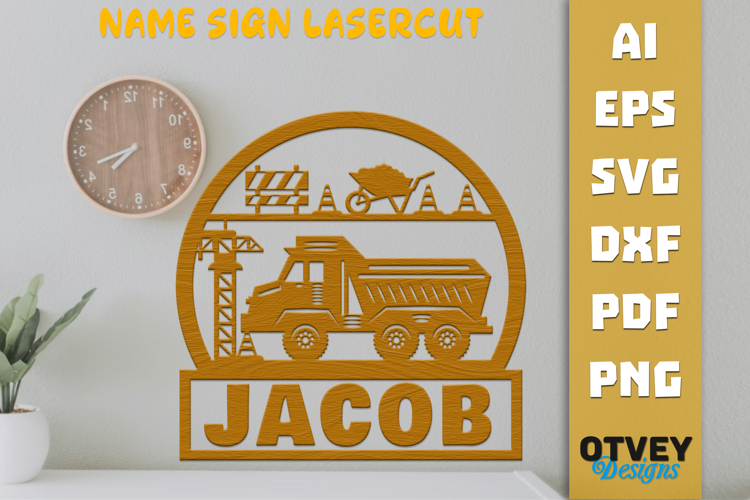 Construction Name Sign Lasercut