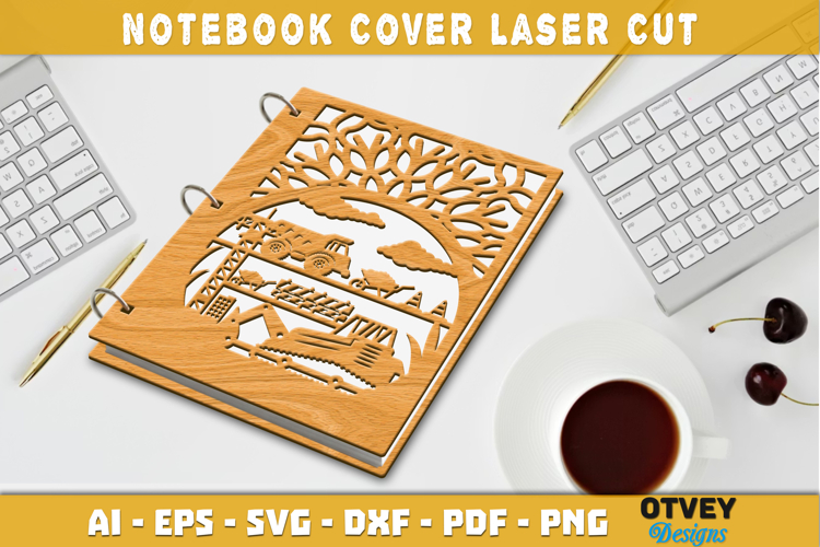 Construction Notebook Cover Laser Cut | Wooden Notebook