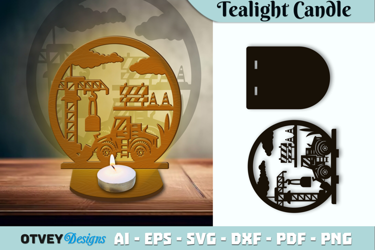 Construction Tealight Candle Holder Lasercut