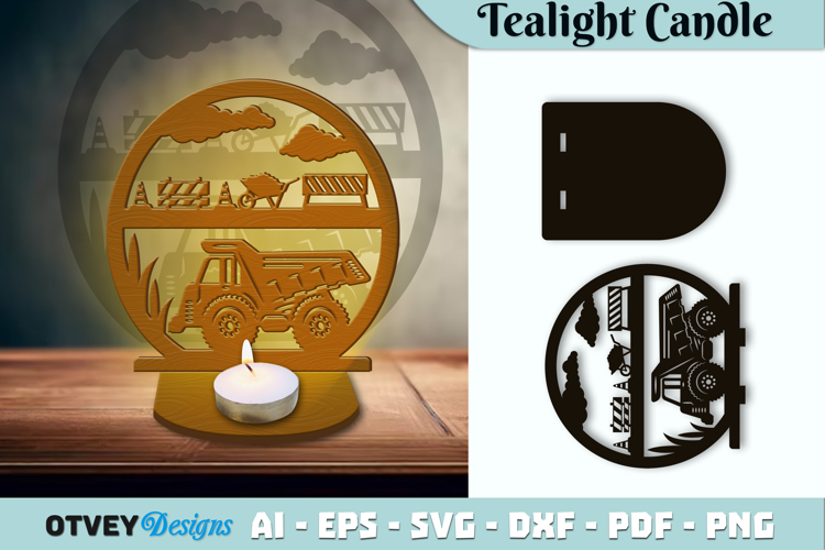 Construction Tealight Candle Holder Lasercut