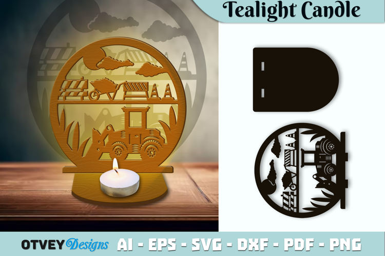 Construction Tealight Candle Holder Lasercut