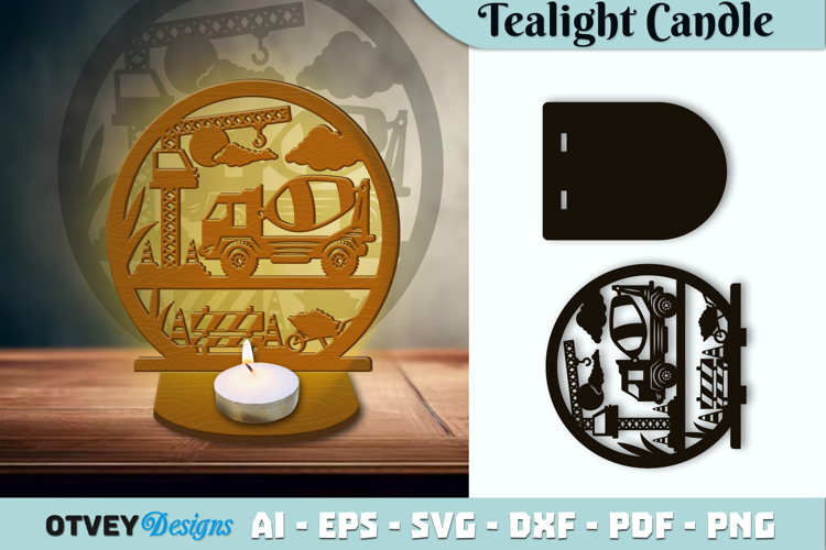 Construction Tealight Candle Holder Lasercut