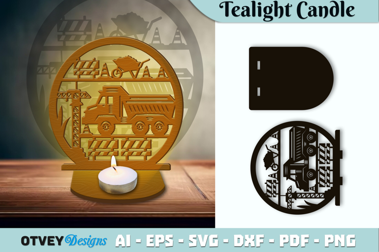 Construction Tealight Candle Holder Lasercut