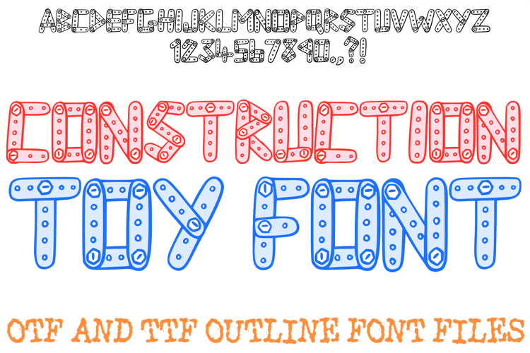 Construction Toy Alphabet Font Lettering ABC OTF TTF Type