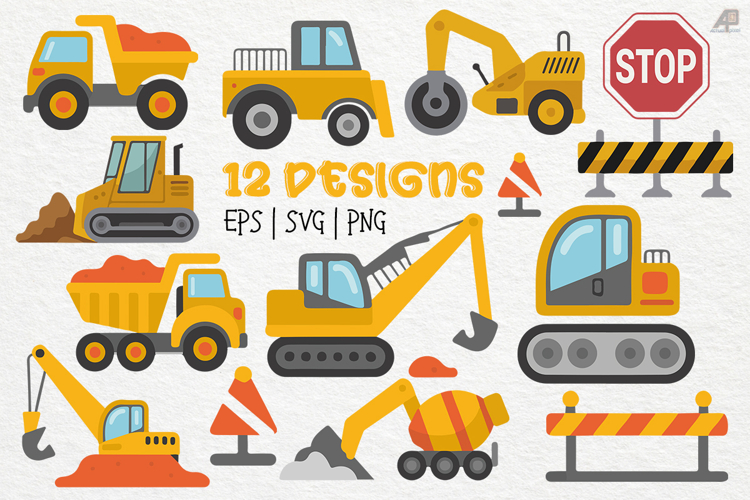 Construction Vehicles SVG PNG Cliparts