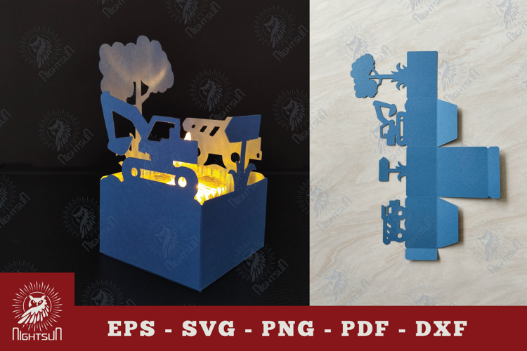 Construction Work Papercut Lantern SVG