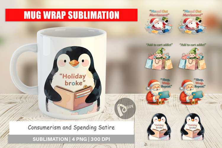 Mug Wrap Consumerism and Spending Satire Quotes