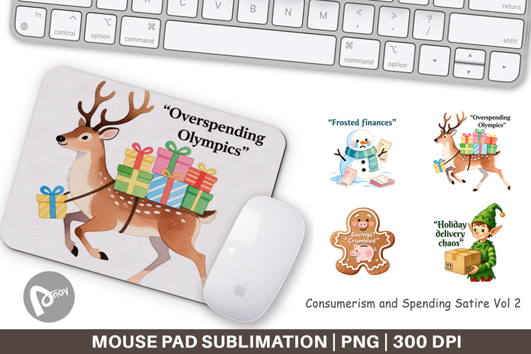 Mouse Pad Consumerism and Spending Satire Quotes