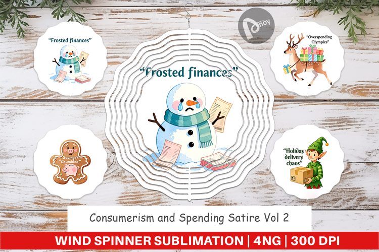 Wind Spinner Consumerism and Spending Satire Quotes