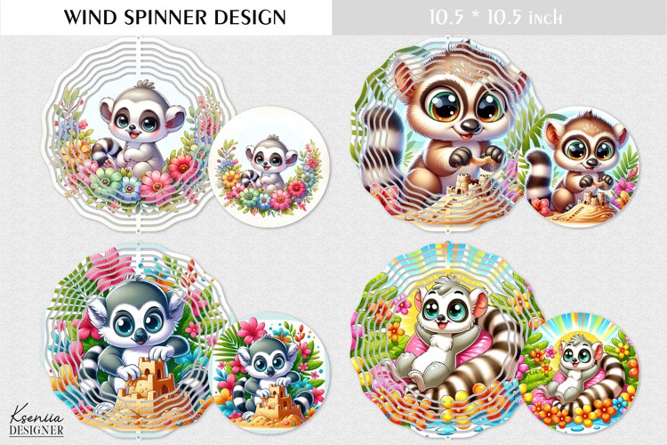 Funny Cartoon Lemur | Kids Wind Spinner Design