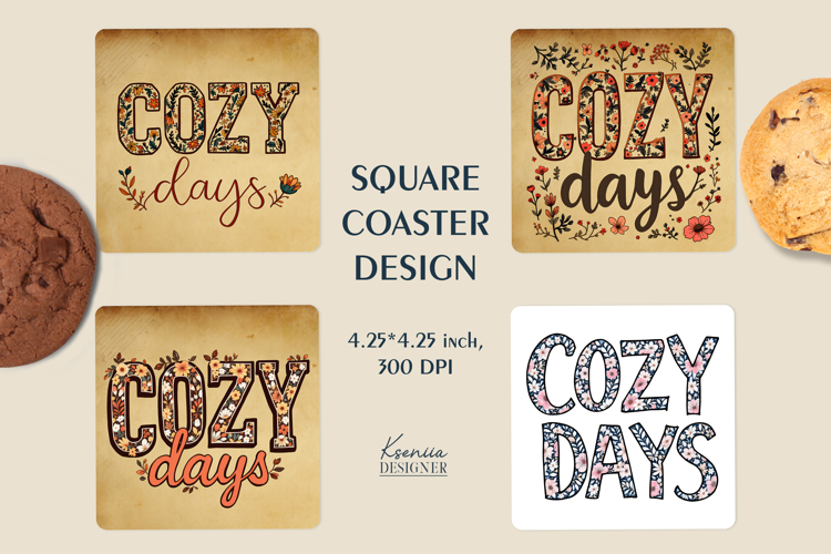Fall Coaster Designs PNG | Pumpkin Autumn Cozy Sublimation