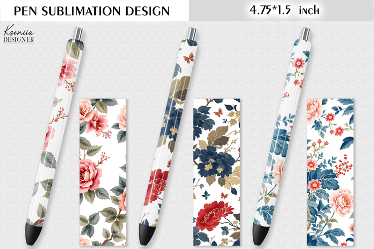 Rose and Wild Flower Pen Sublimation | Vintage Floral Design
