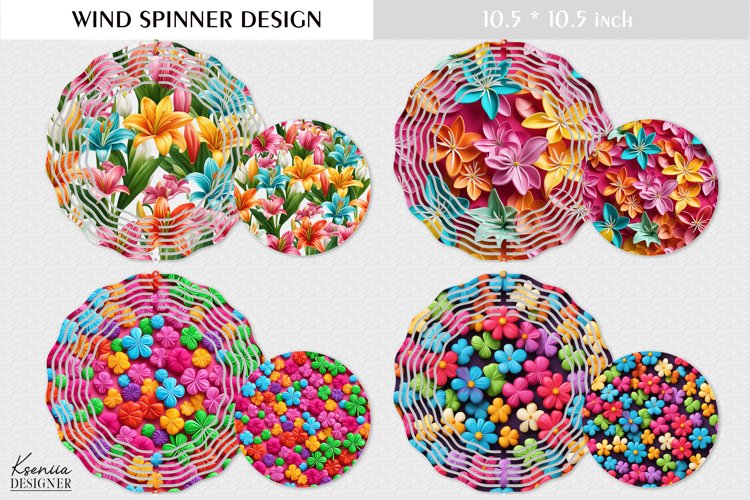 Lily| Flowers Round Sign| Summer Wind Spinner Design example image 1