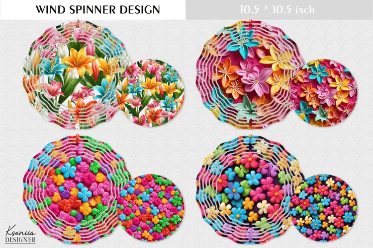 Lily| Flowers Round Sign| Summer Wind Spinner Design