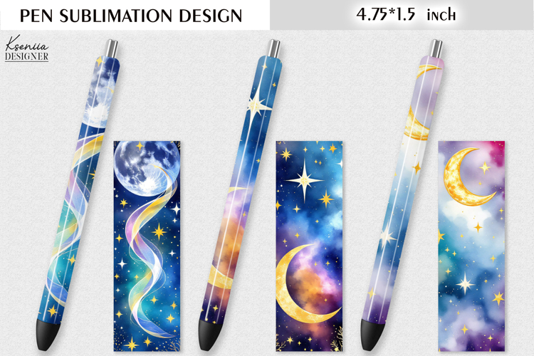 Colorful Magic and Celestial |Moon|Space Pen Design