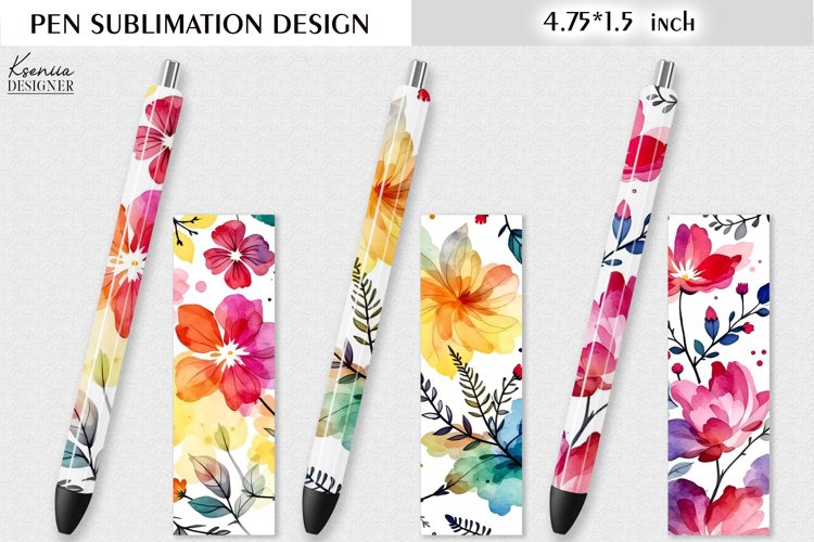 Vintage Flower Pattern|Watercolor Summer Pen Wraps
