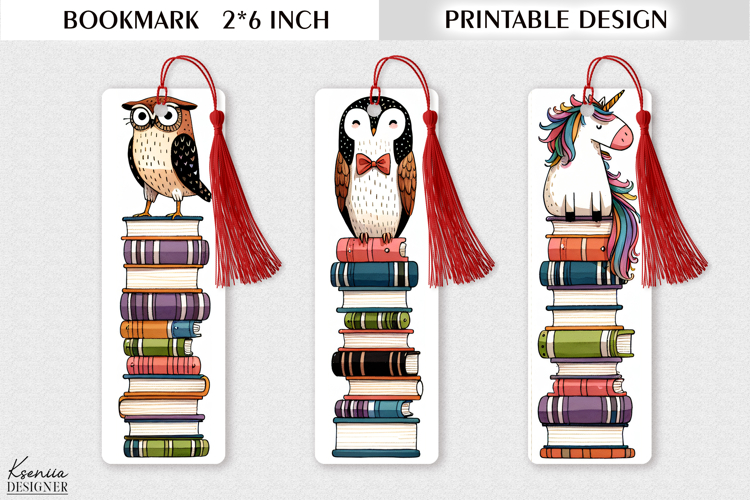 Clever Owl and Unicorn| Funny Kids Printable Bookmark