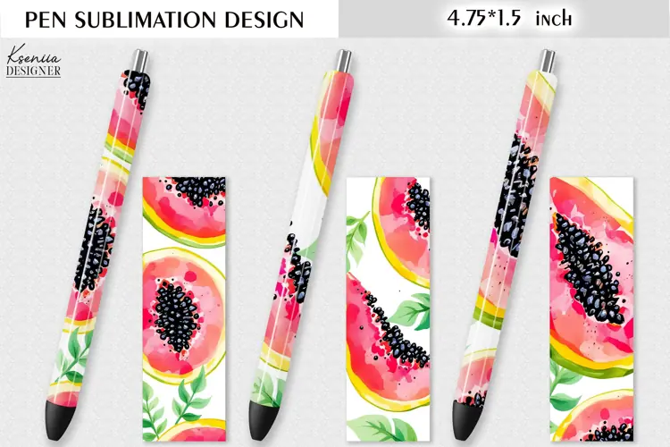 Tropical Papaya|Watercolor Summer Pen Wraps