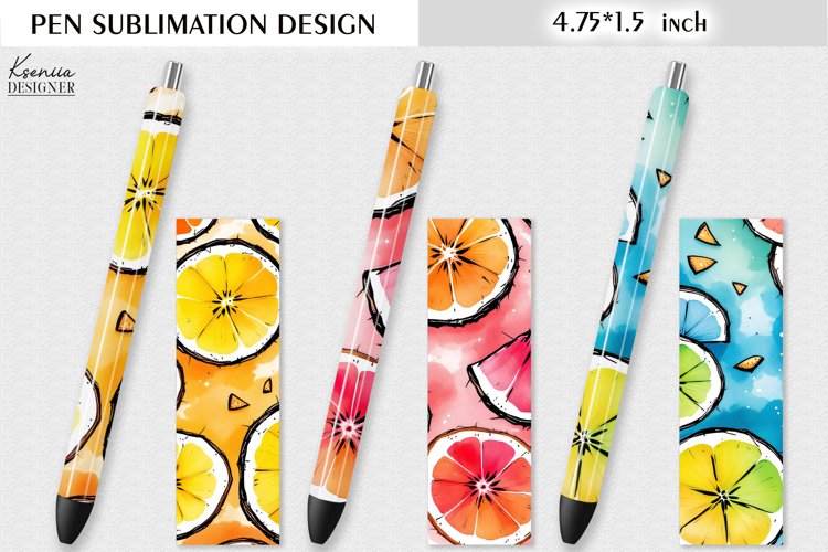 Tropical Colorful Orange|Watercolor Summer Pen Wraps