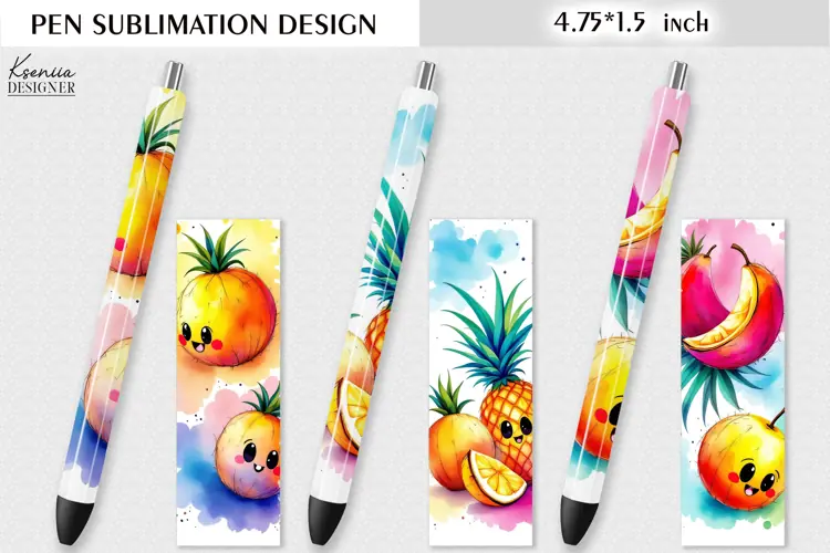 Tropical Kawaii Coconut|Watercolor Summer Pen Wraps