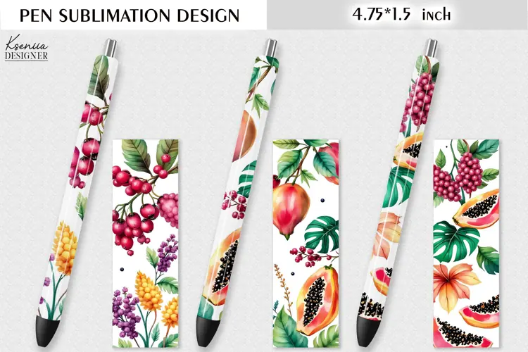 Tropical Fruit|Grape|Watercolor Summer Pen Wraps