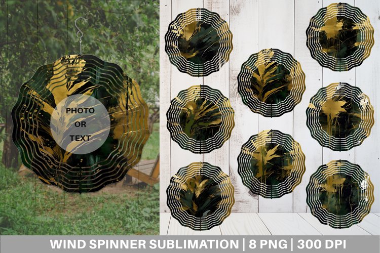 Contemporary Art Dark Moss Wind Spinner | Sublimation Spinne