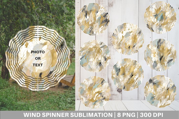 Contemporary Art and Gold Wind Spinner | Sublimation Spinner