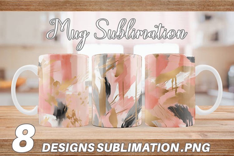 Contemporary Art Pink | Mug sublimation design