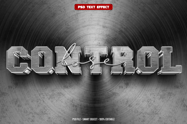 Control 3D editable text effect