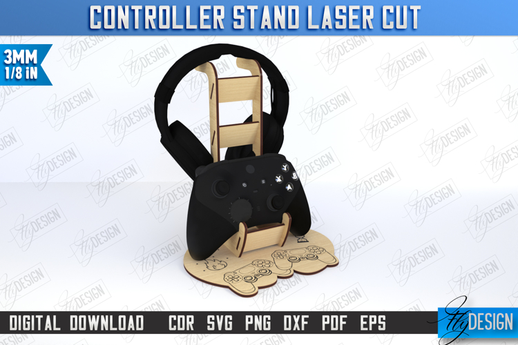 Stand for Gamepad and Headphone Laser Cut| Gamer Design |CNC