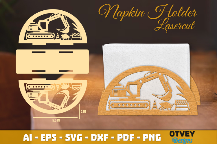 Contruction Napkin Holder Lasercut