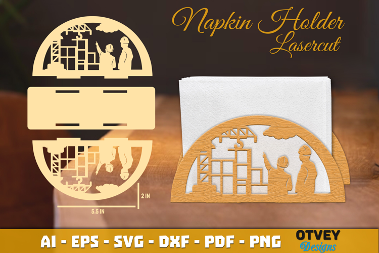 Contruction Napkin Holder Lasercut