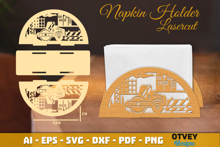 Contruction Napkin Holder Lasercut