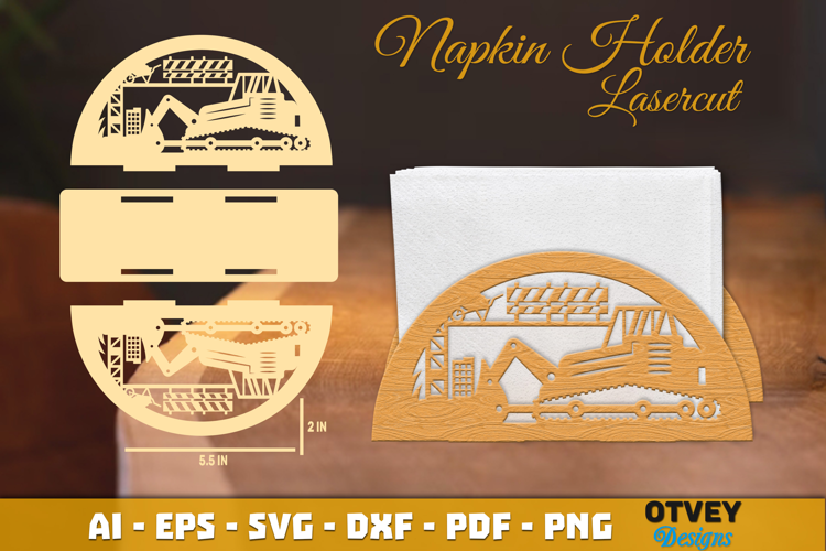 Contruction Napkin Holder Lasercut