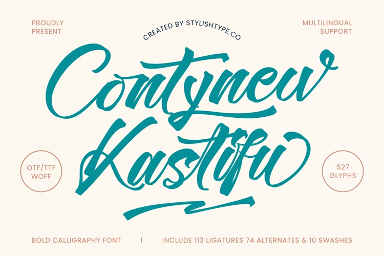 Contynew Kastifu - Bold Calligraphy Font