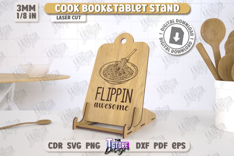 Cook Book Stand Laser Cut | Tablet Stand | Laser Engraved