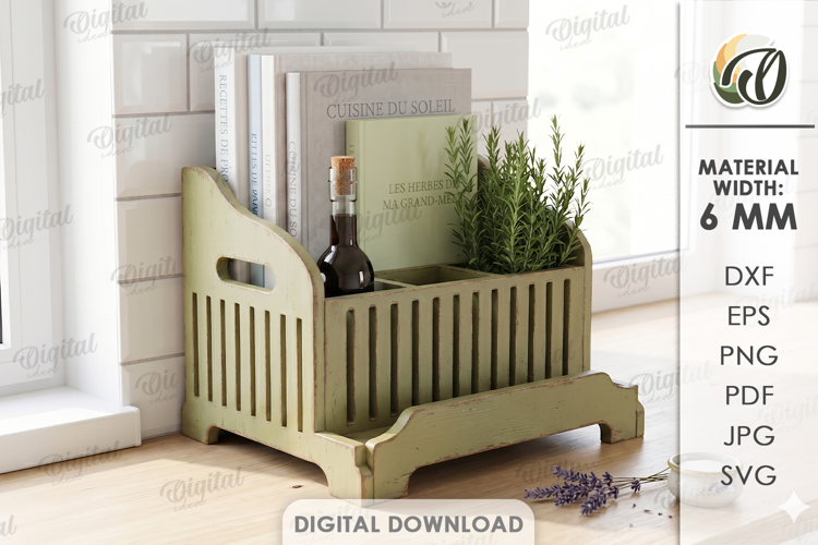 3D Cookbook Display Rack Laser Cut. Cookbook Holder SVG