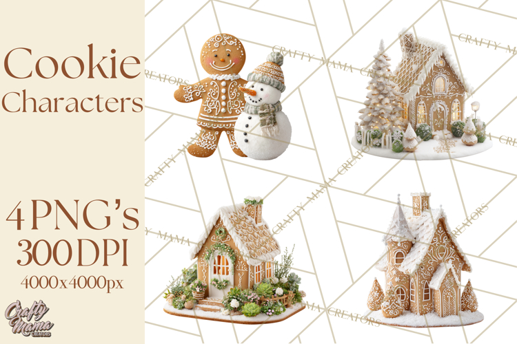 Gingerbread People Clipart PNG, Cute Cartoon Holiday