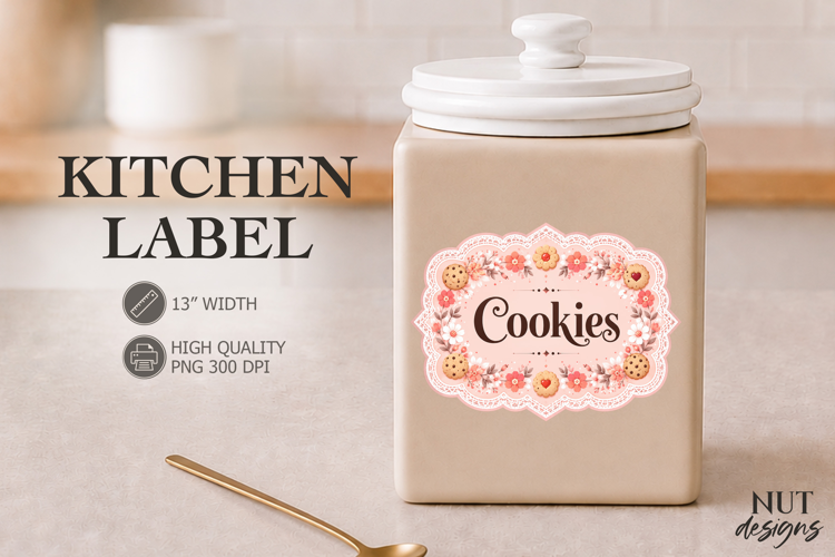 Sweet Floral Cookie Kitchen Label Pantry Label