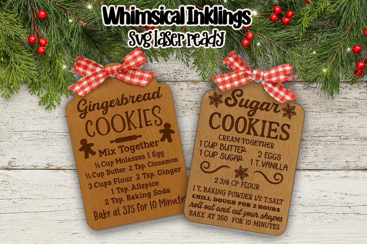 Cookie Tag Recipe Ornament Laser SVG