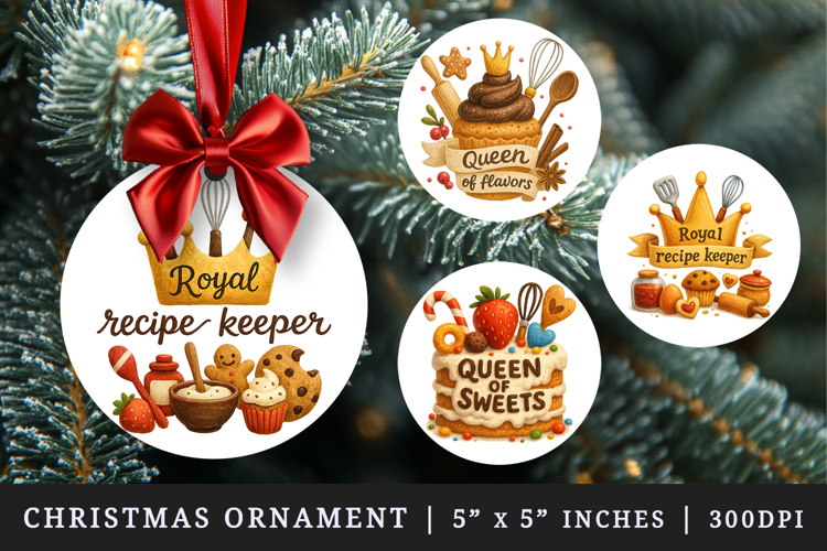 Cooking and Baking round ornaments sublimation design