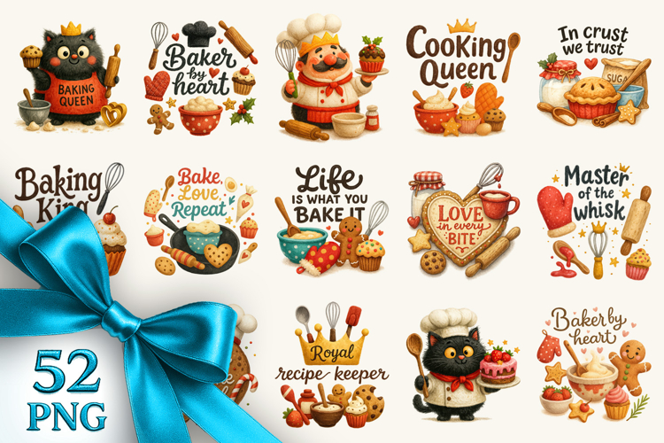 Cooking and Baking clipart printable sublimation bundle png