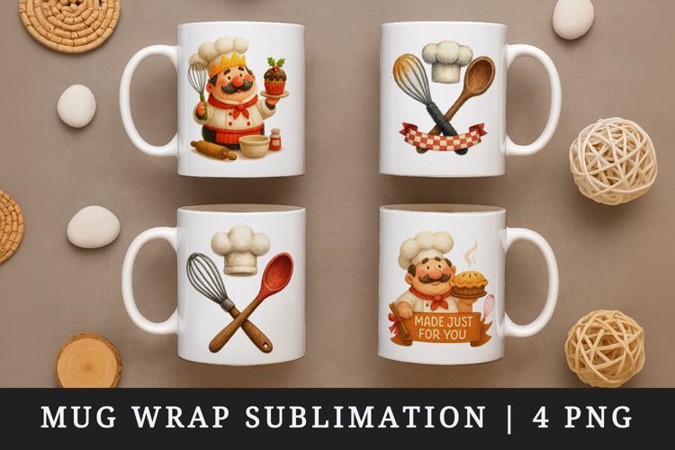 Cooking and Baking mug wrap printable sublimation design